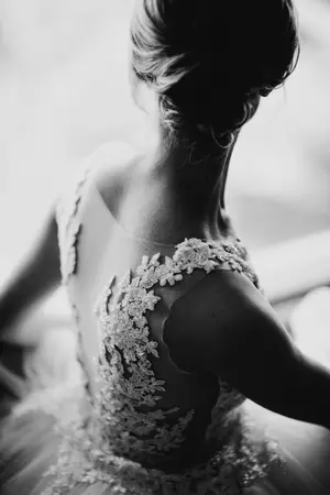 A bride in white